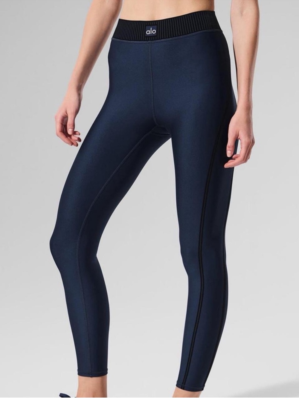 Alo Yoga Airlift Line Up Leggings Navy Blue Medium